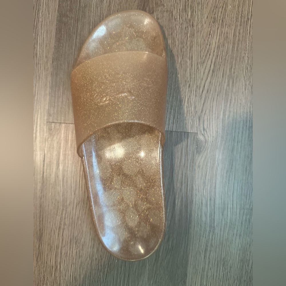 Coach Gold Glitter Jelly Sandals - Picture 2 of 6